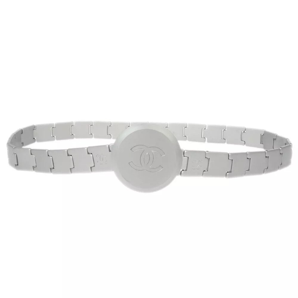 Chanel CC Silver Chain Belt 99P Small Good - Picture 1 of 4